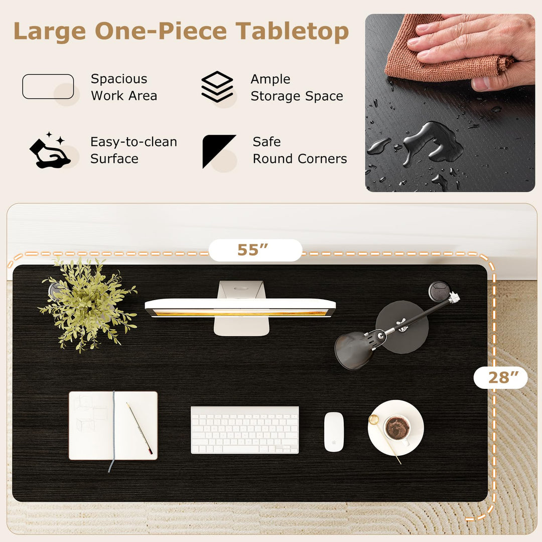 Giantex Universal Wood Table Top 55 x 28 inch Solid One-Piece Desk top