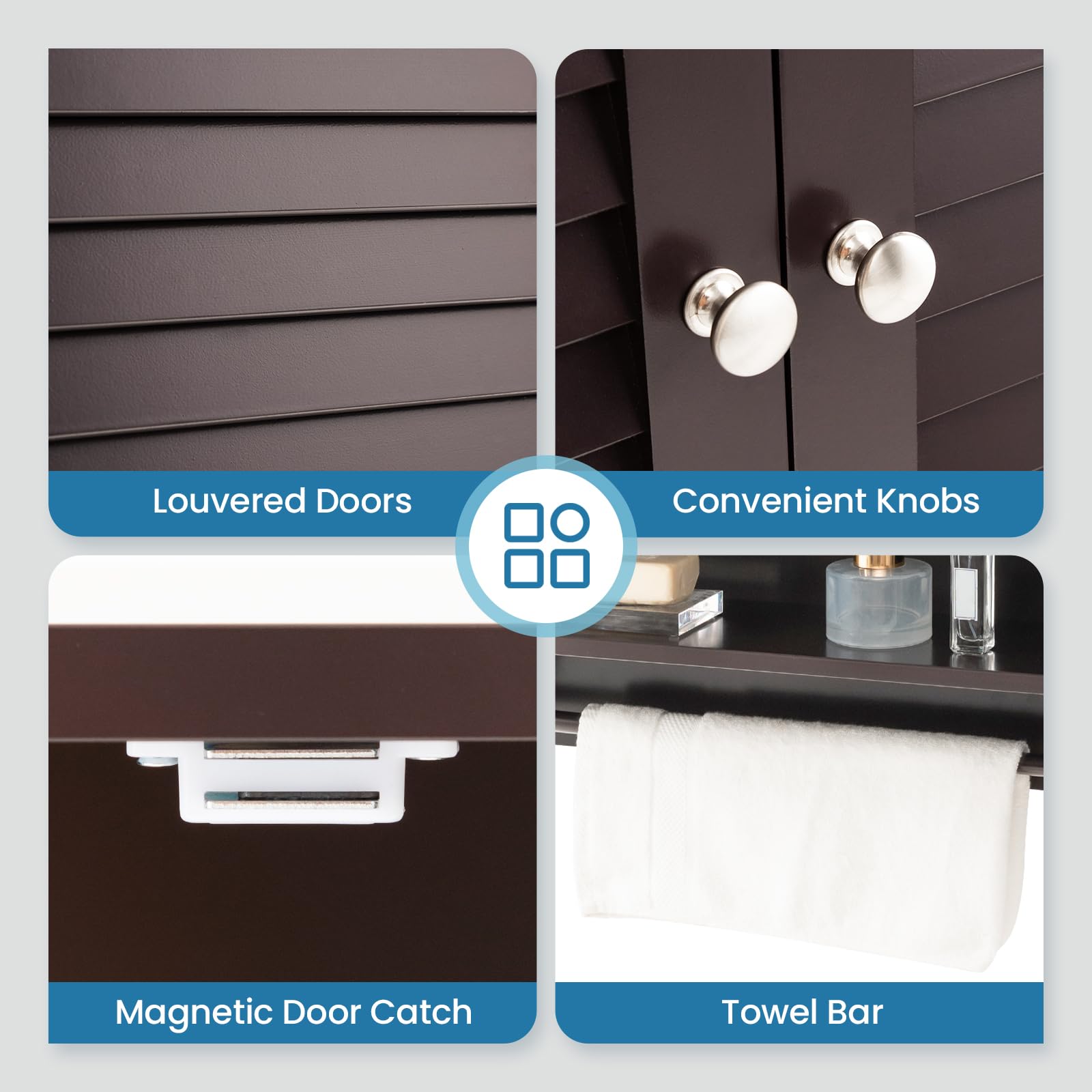 Giantex Bathroom Cabinet Wall Mounted - Hanging Medicine Cabinet with 2 Louvered Doors