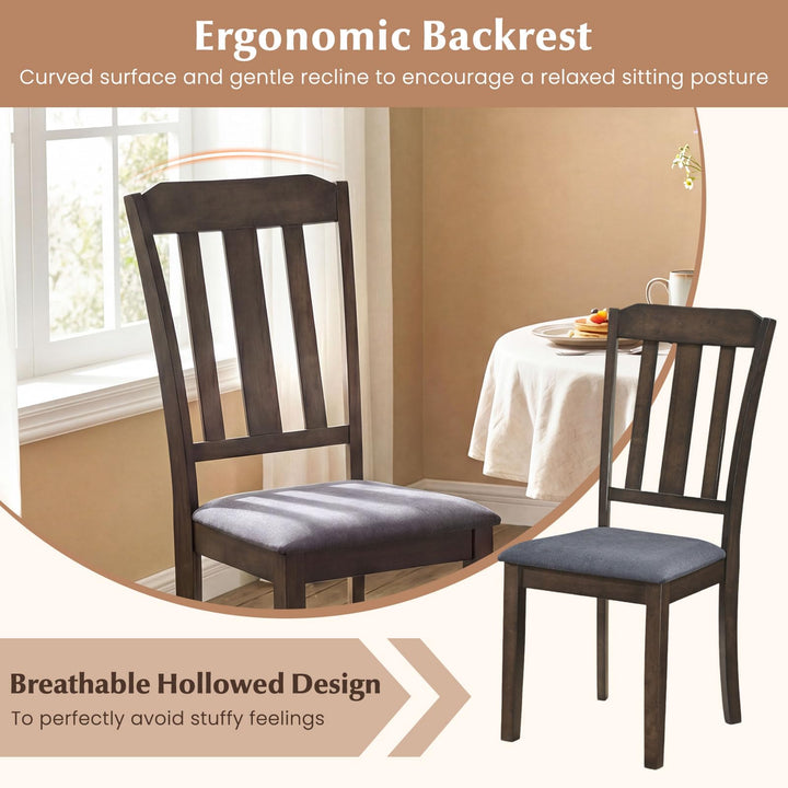 Giantex Rubber Wood Dining Room Chairs with Comfortable Backrest &amp; Padded Seat