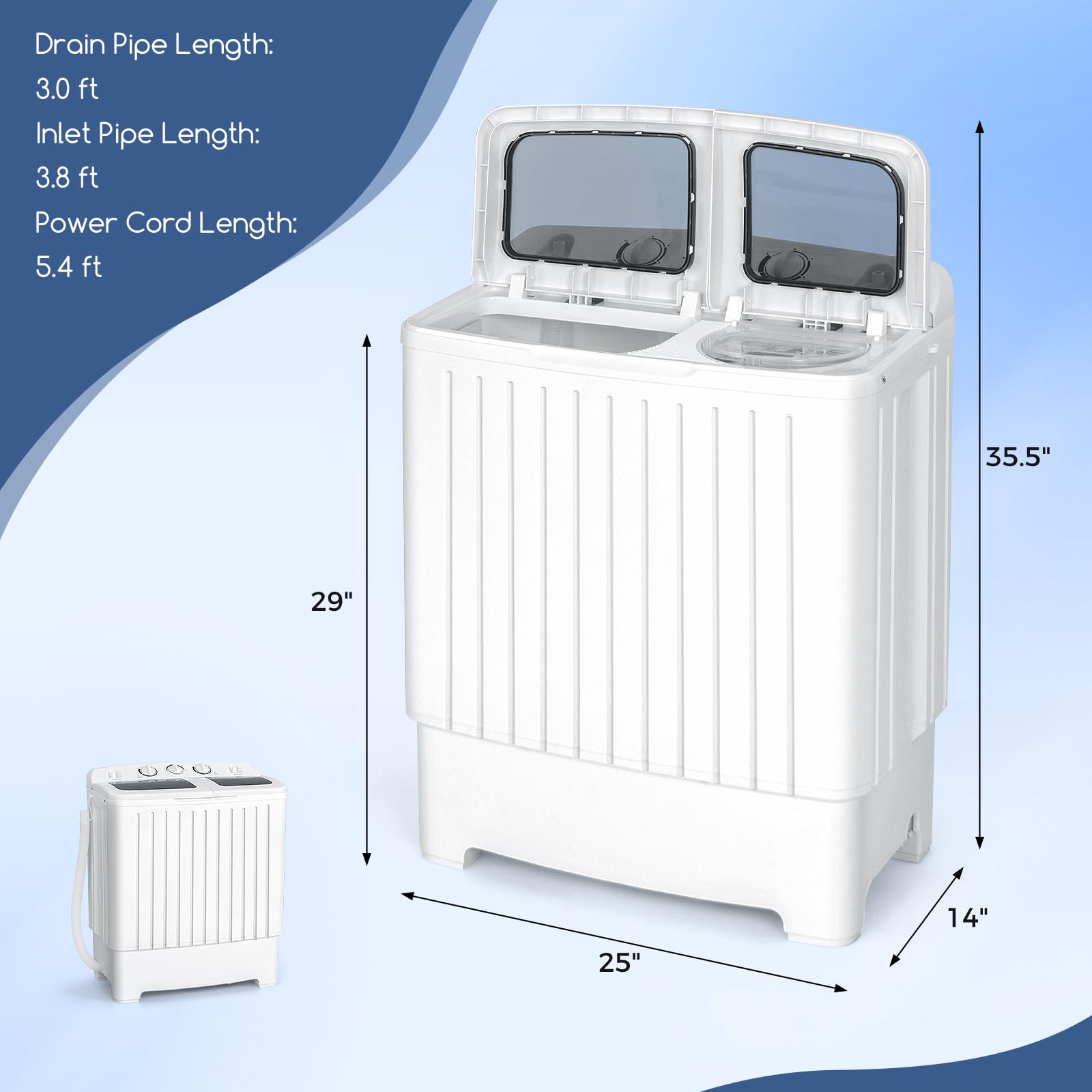 Giantex Portable Washing Machine, 20lbs Washer and Spinner Combo
