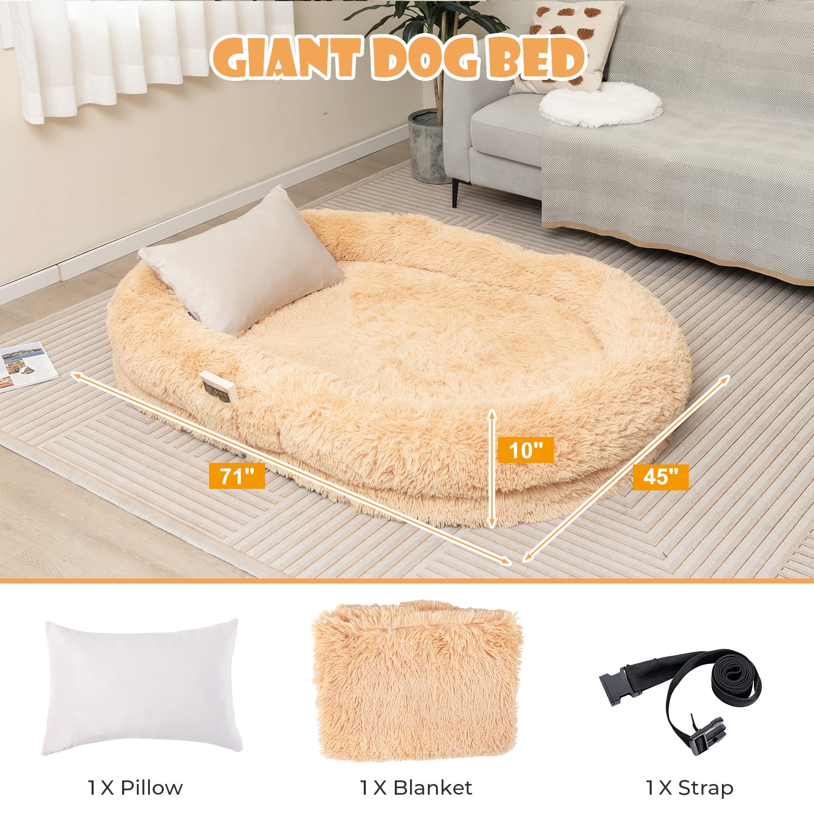 Giantex Human Dog Bed - 71" x 45" Large Human Size Dog Bed for Adult