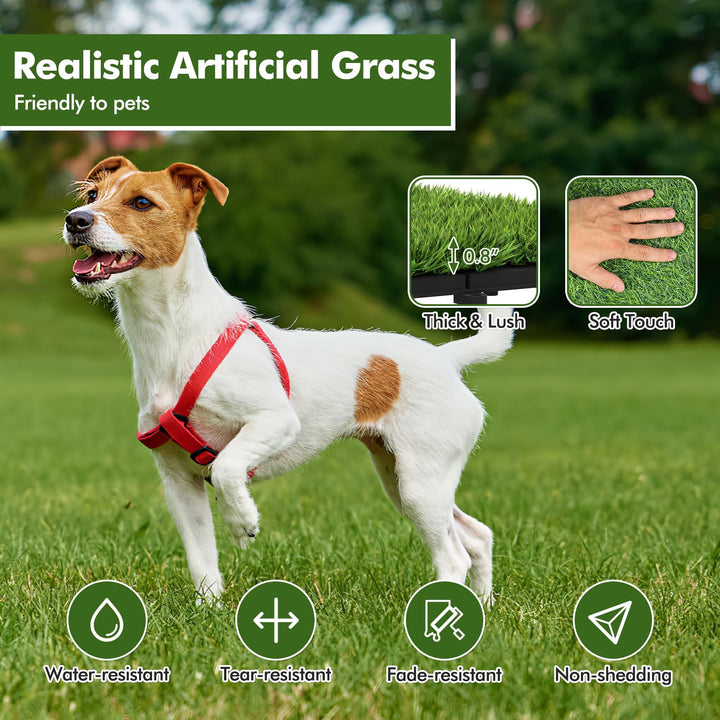 Giantex 30 Pack Interlocking Artificial Grass Tiles(12" x 12")