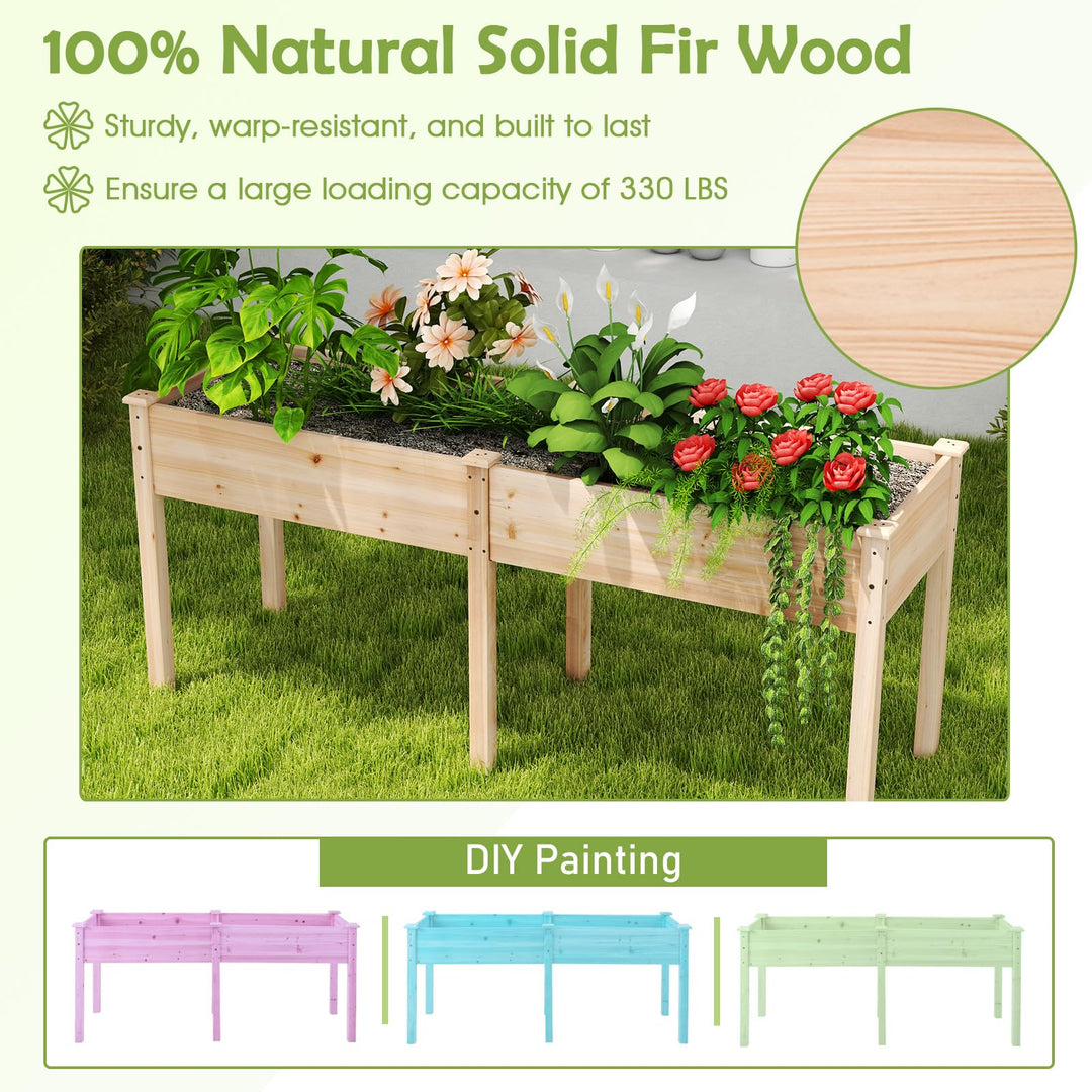 73"x23"x30" Elevated Wood Planter Box with Legs