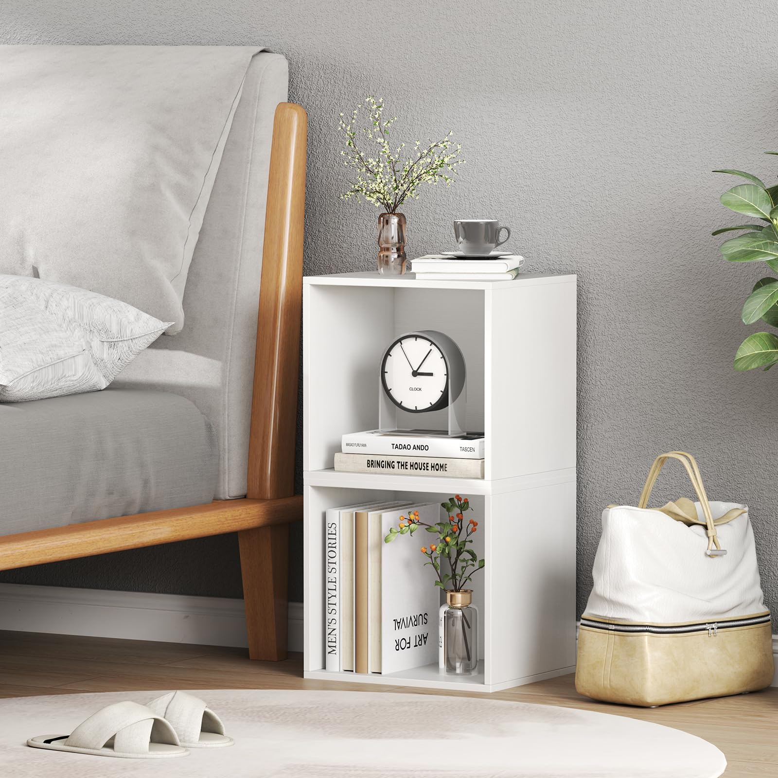 Giantex White Cubby Bookcase