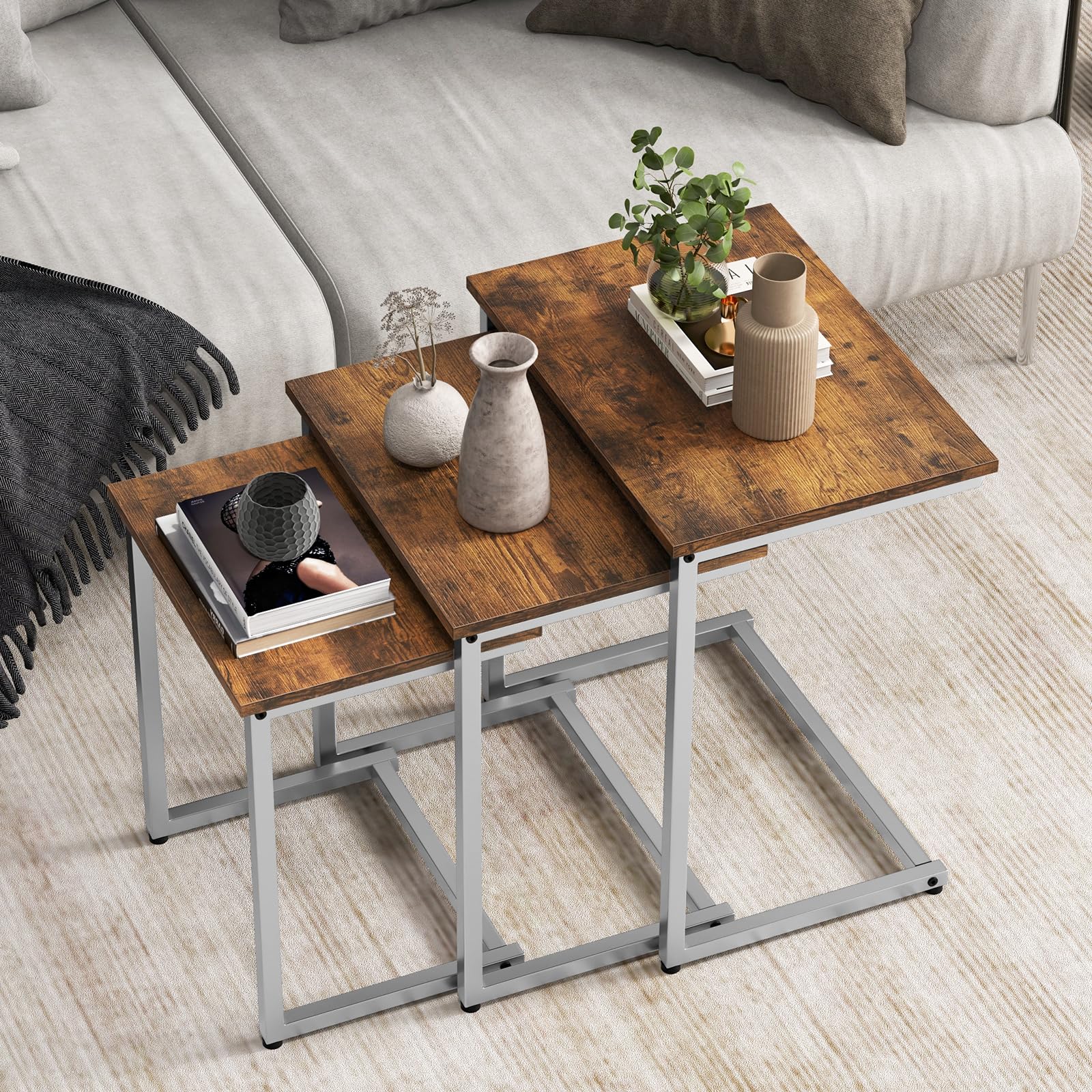 Giantex Nesting Coffee Table Set of 3