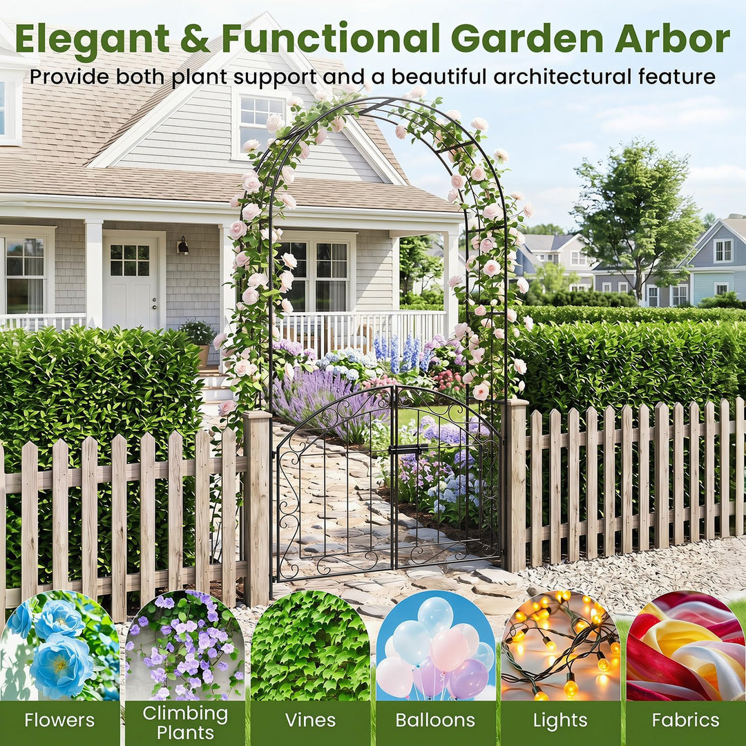 Giantex 79" H x 39" W Garden Arch with Gate