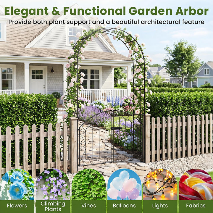 Giantex 79" H x 39" W Garden Arch with Gate