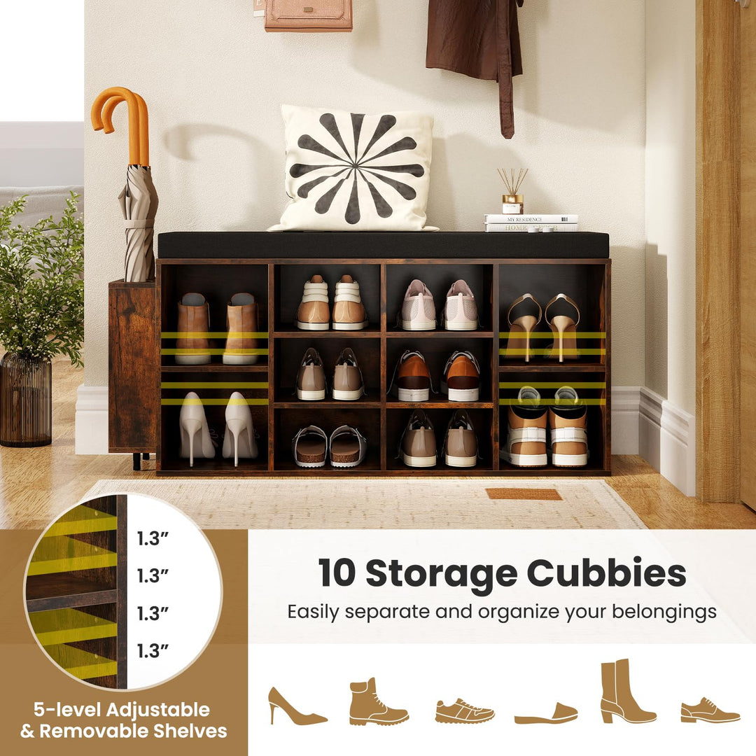 Giantex Shoe Storage Bench with Umbrella Stand