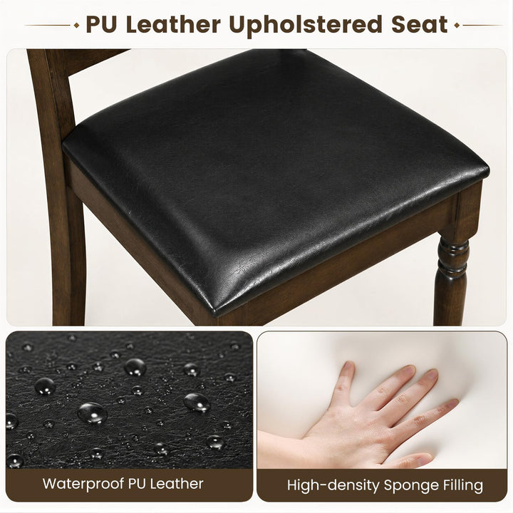 GIANTEX Wood Dining Chairs Set w/Soft Padded Seat &amp; Ergonomic Backrest