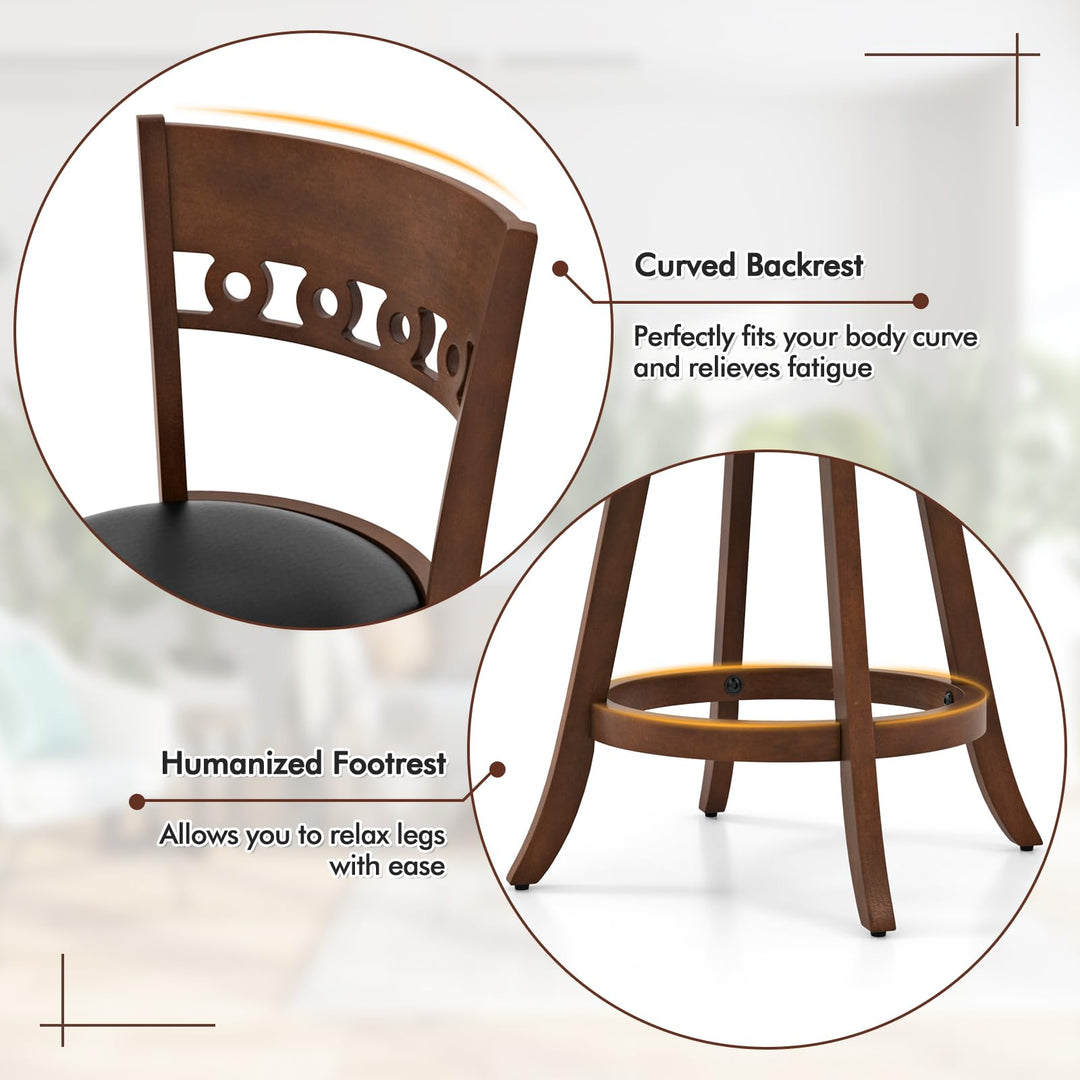 Giantex Swivel Bar Stools, Counter Height Bar Chairs with Back