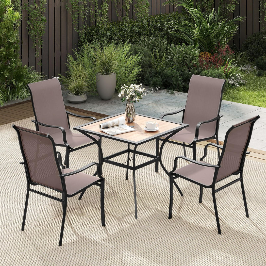 Giantex High Backrest Outdoor Chairs with Wide Seat All-Weather Mesh Fabric