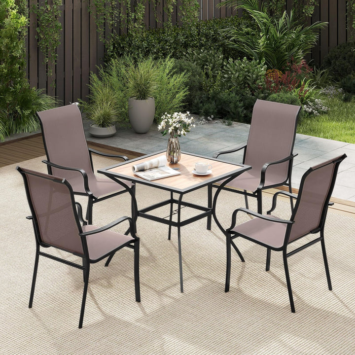 Giantex High Backrest Outdoor Chairs with Wide Seat All-Weather Mesh Fabric