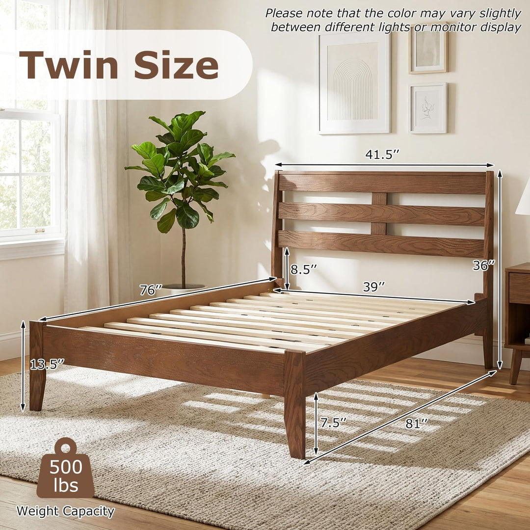 Giantex Twin Size Bed Frame with Slat Headboard