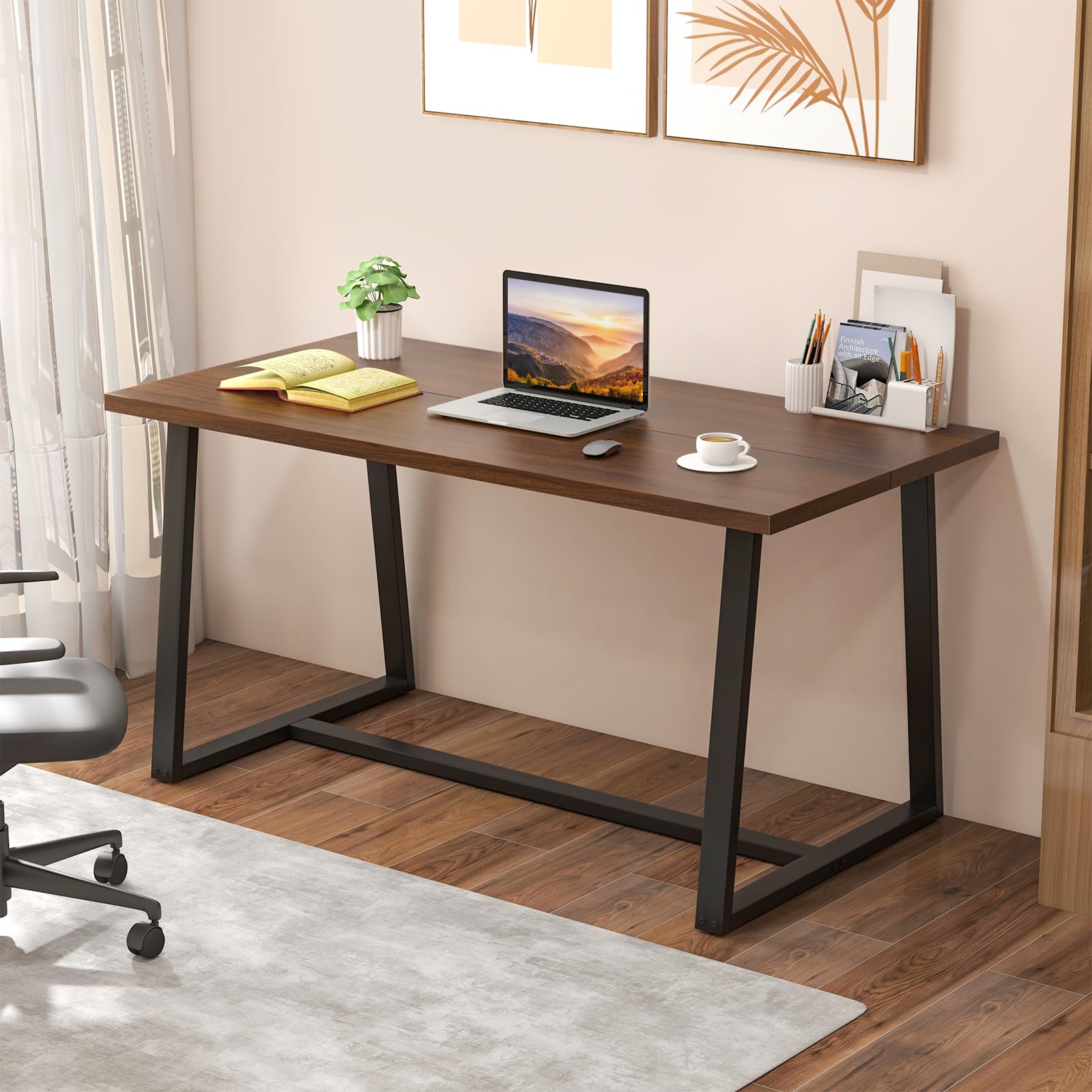 Giantex 63" Large Dining Table for 4-6