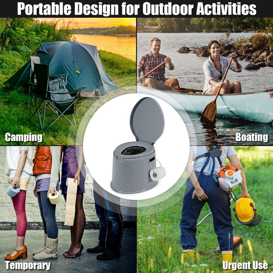 Portable Travel Toilet with Detachable Inner Bucket and Removable Toilet