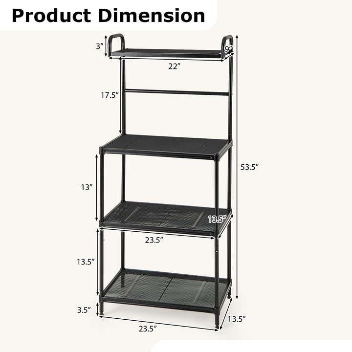 Giantex Bakers Rack, 4-Tier Microwave Oven Stand, Kitchen Storage Rack with Mesh Wire Metal Shelves