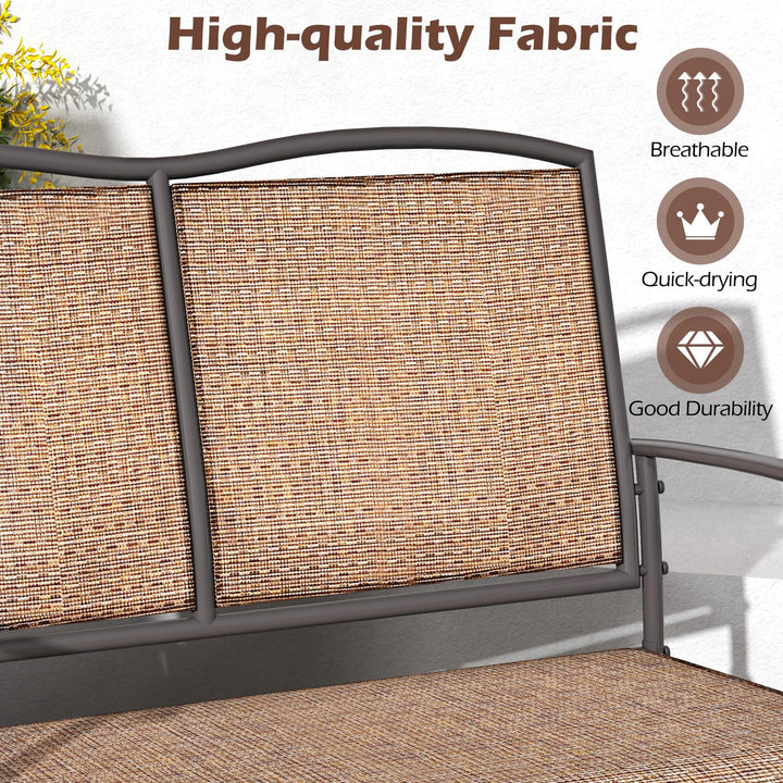 Giantex 2-Person Outdoor Rocking Chair with Metal Frame and Breathable Fabric