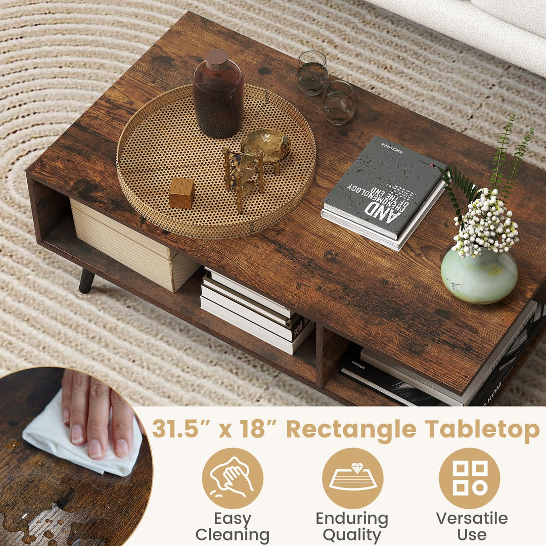 Giantex Coffee Table with Storage for Living Room