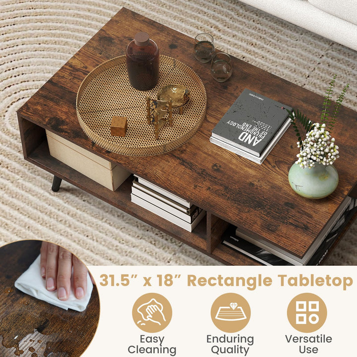 Giantex Coffee Table with Storage for Living Room