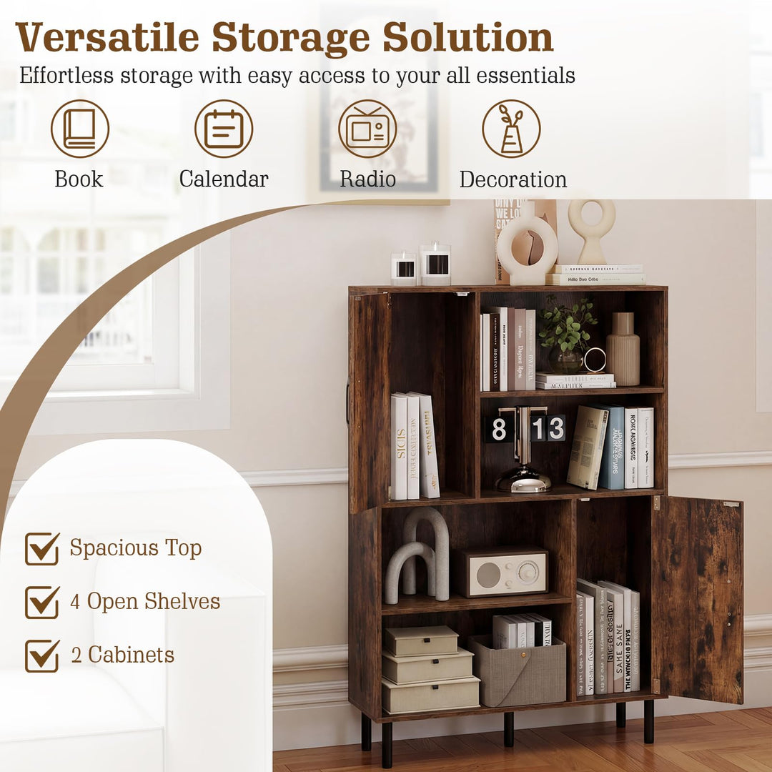 Giantex 47 Inches Storage Cabinet with Doors for Living Room