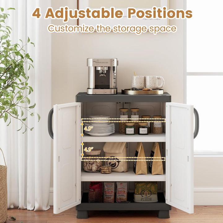 Giantex Storage Cabinet with 2 Doors and Adjustable Shelves