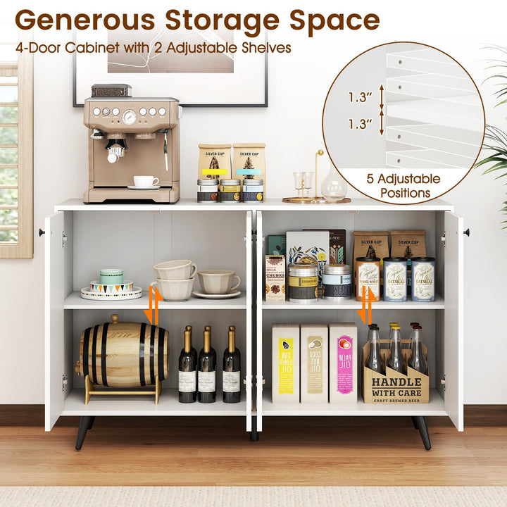 Giantex Buffet Sideboard 4-Door Storage Cabinet with 5-Position Adjustable Shelves