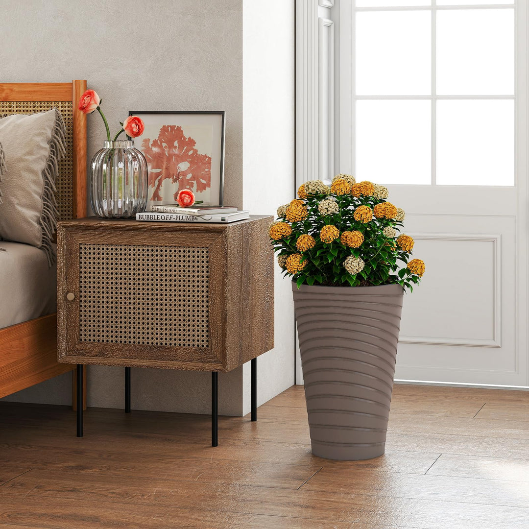 Giantex 18" Tall Flower Pot Set of 2 Modern Decorative Planter Pots