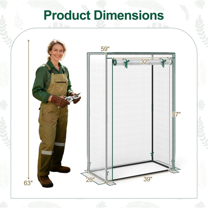 Giantex Portable Mini Greenhouse with Roll-Up Zippered Door