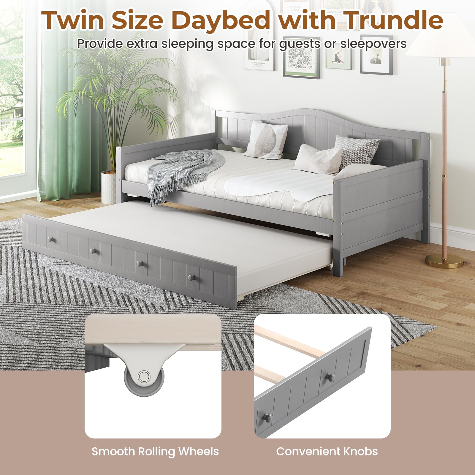 Giantex Twin Daybed with Trundle