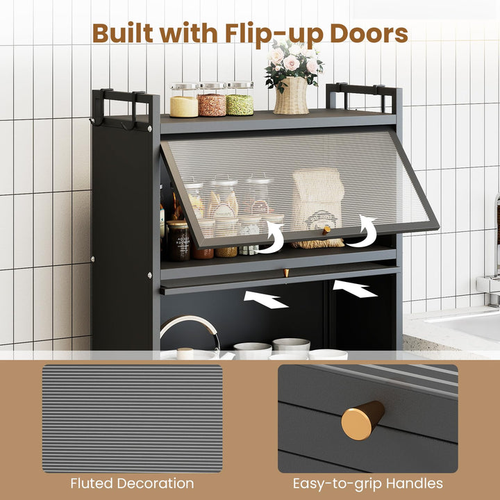 Giantex 5-Tier Kitchen Storage Cabinet, Freestanding Metal Baker&
