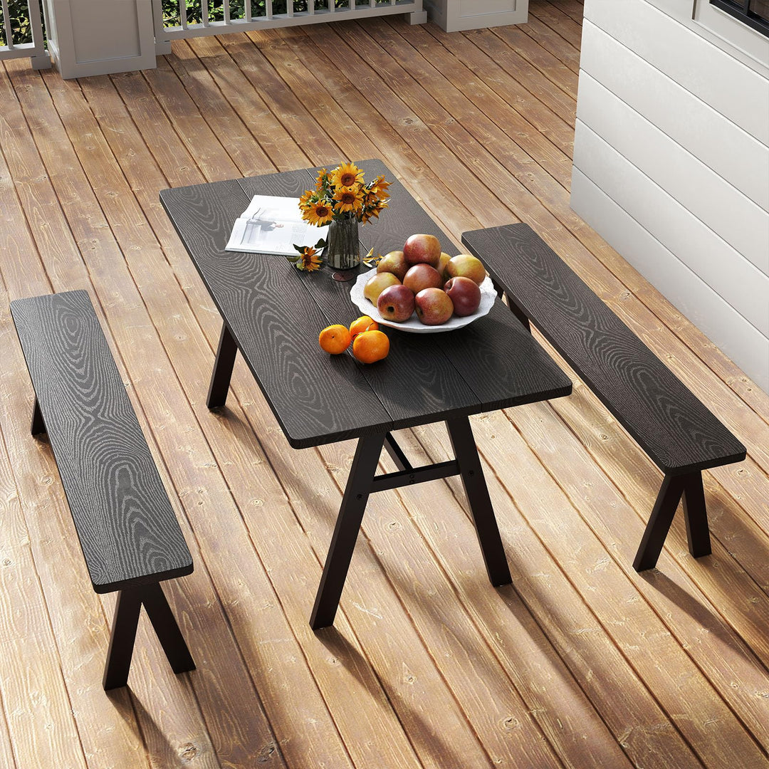 Giantex Outdoor Patio Dining Table with 1.93” Umbrella Hole