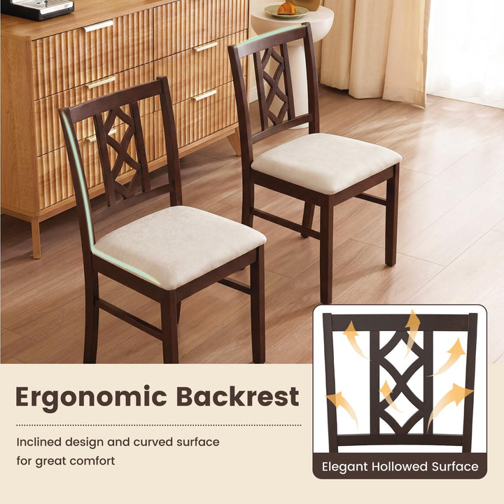 Giantex Dining Chairs Set of 2/4 Rubber Wood Dining Room Chairs