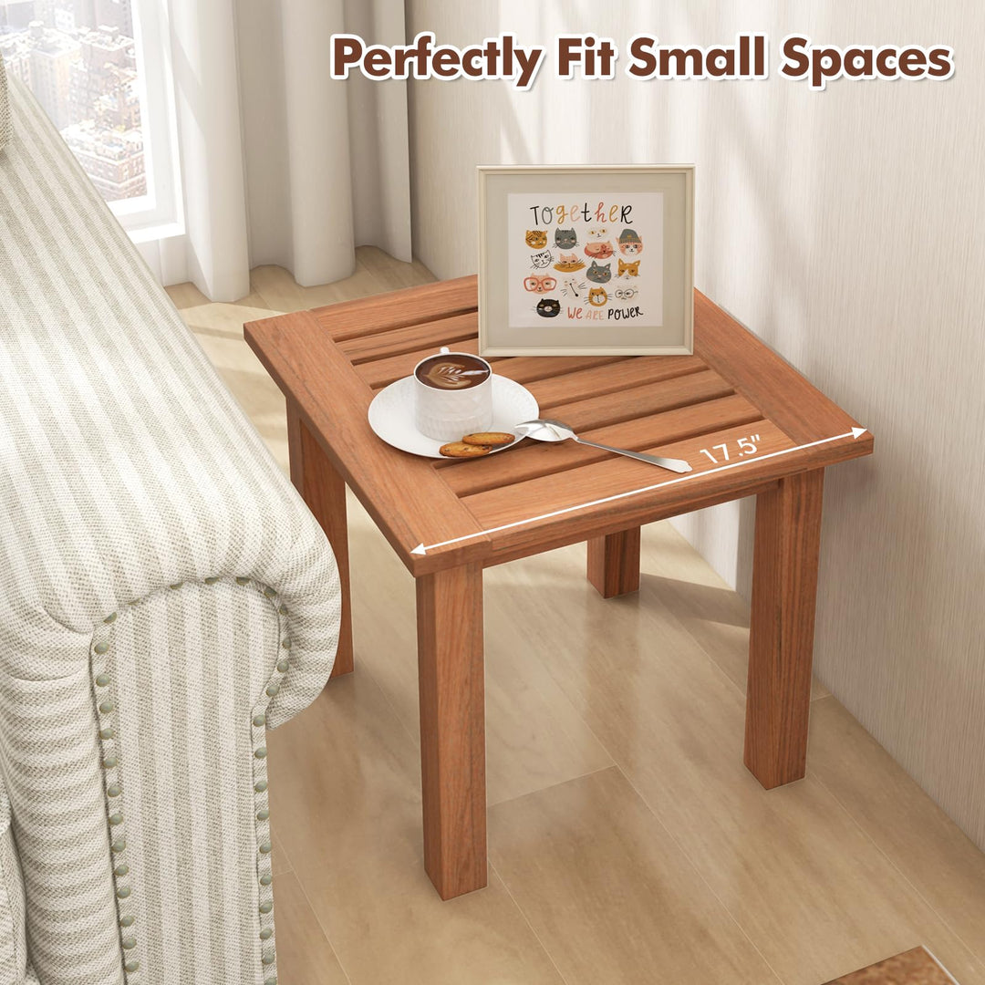 Giantex Hardwood Outdoor Side Table