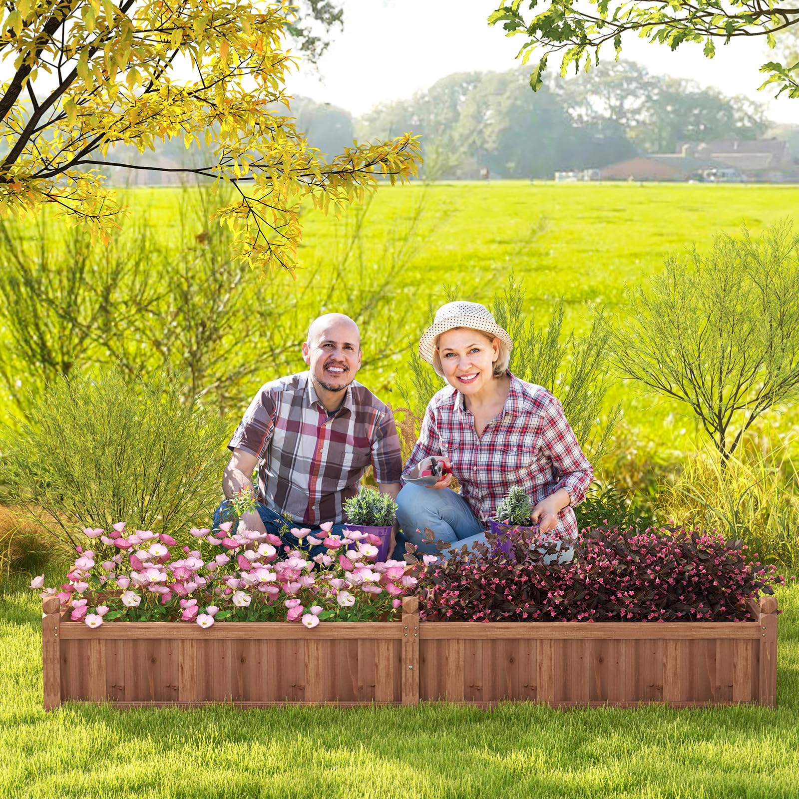 Giantex Wood Raised Garden Bed
