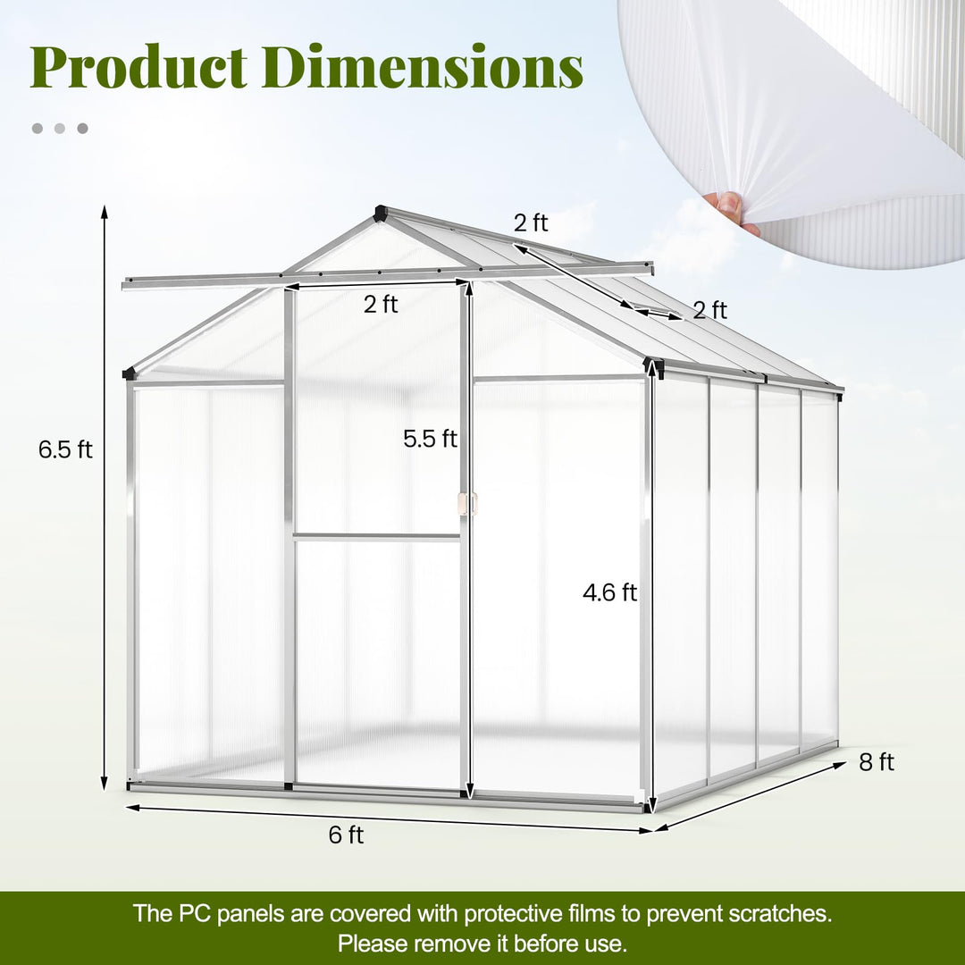 Giantex Outdoor Large Walk-in Green House w/ Rain Gutter