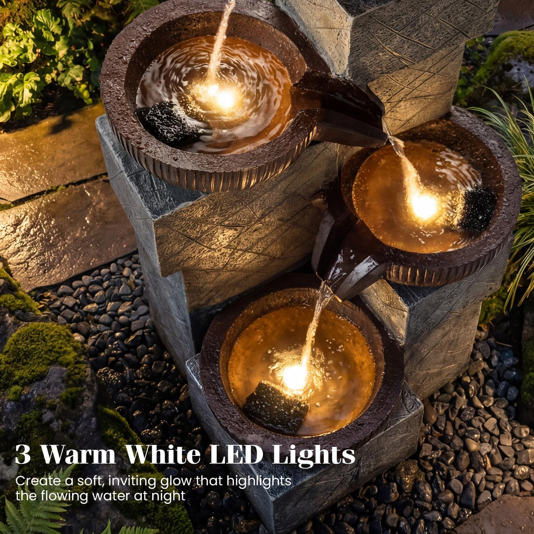 Giantex 32'' Water Fountain Outdoor for Patio