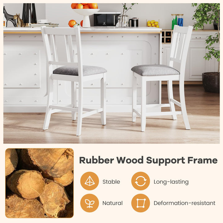 Giantex 24 Inch Modern Counter Height Stools with Footrest