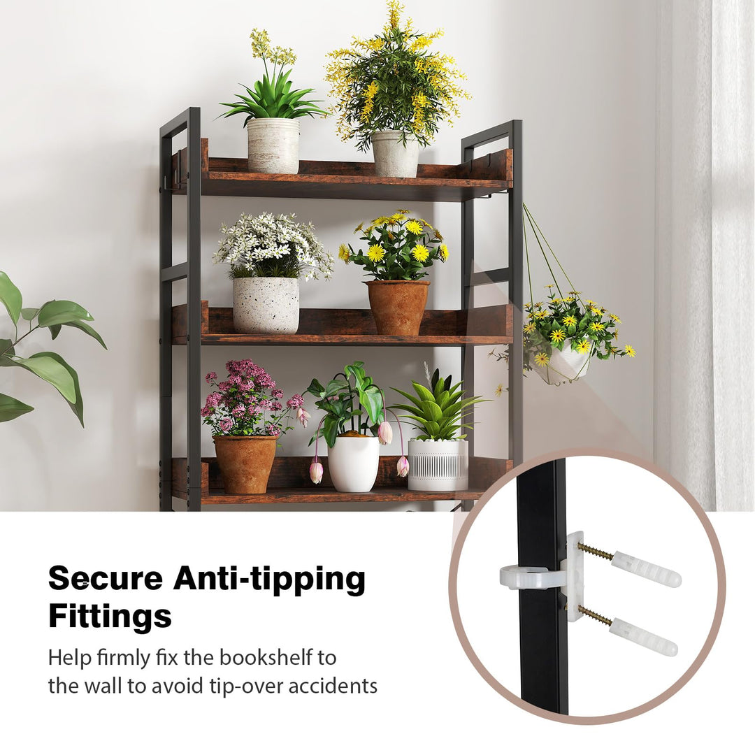 Giantex 5 Tier Bookshelf with 4 Hooks for Living Room