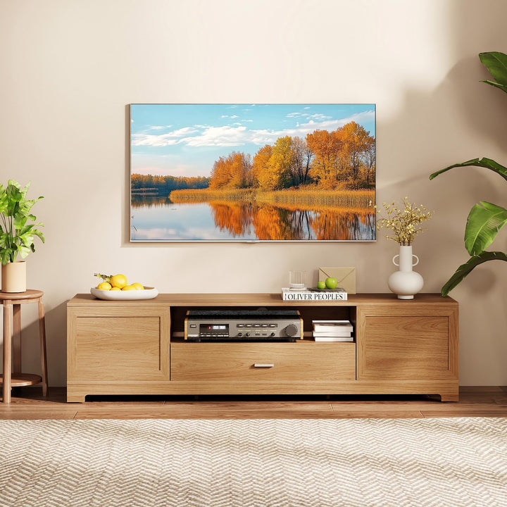 Giantex Farmhouse Rustic TV Stand for TVs up to 80"