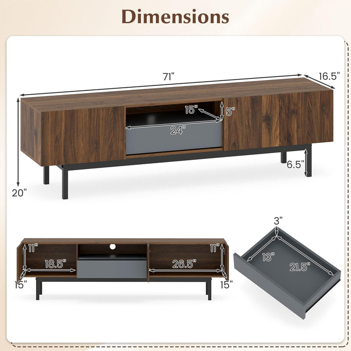Giantex Mid Century Modern TV Stand for TVs up to 80"