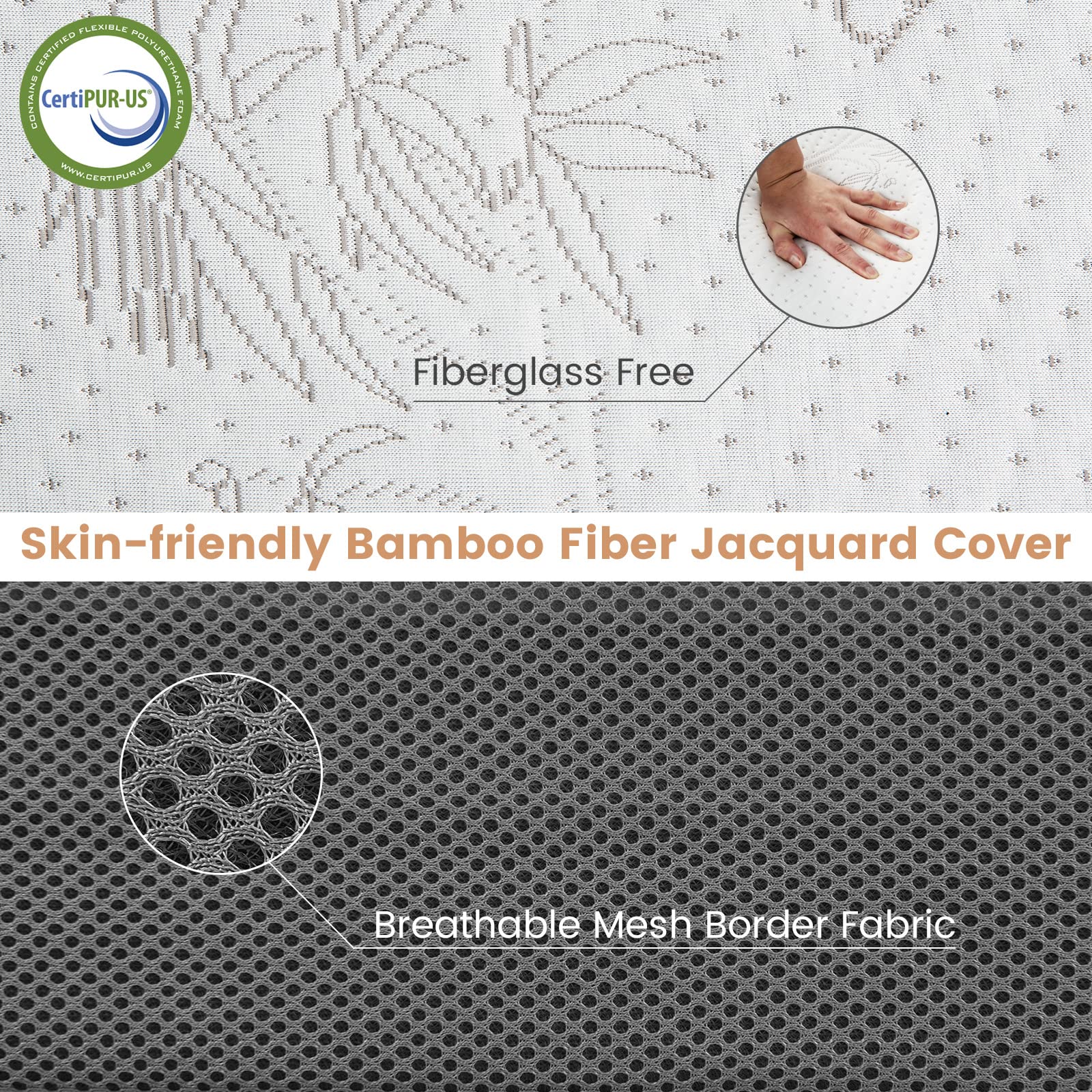 Giantex 4 Inch Tri Folding Mattress,CertiPUR-US Gel-Infused Memory Foam with Bamboo Cover Carry Bag