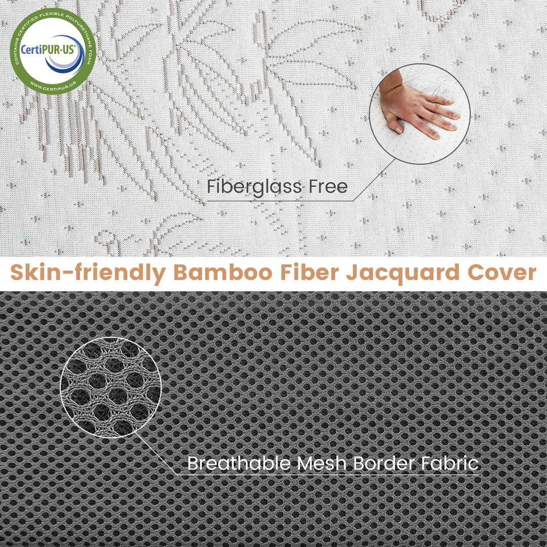 Giantex 4 Inch Tri Folding Mattress,CertiPUR-US Gel-Infused Memory Foam with Bamboo Cover Carry Bag