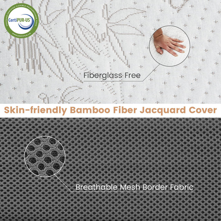 Giantex 4 Inch Tri Folding Mattress,CertiPUR-US Gel-Infused Memory Foam with Bamboo Cover Carry Bag