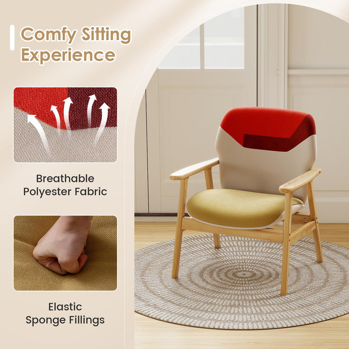 Giantex Upholstered Side Armchair with Spacious Backrest