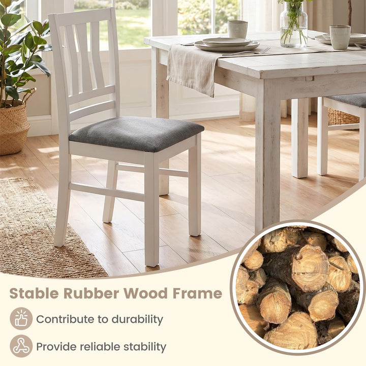 Giantex Wood Dining Chairs Set of 2/4 with Slat Back