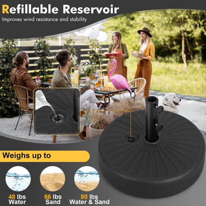 Giantex Fillable Umbrella Base Stand | 80 lbs Heavy Duty HDPE Patio Umbrella Base
