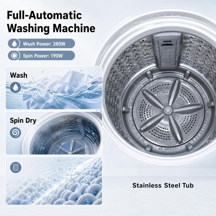 Giantex 7.7 lbs Full Automatic Washing Machine with 8 Preset Programs