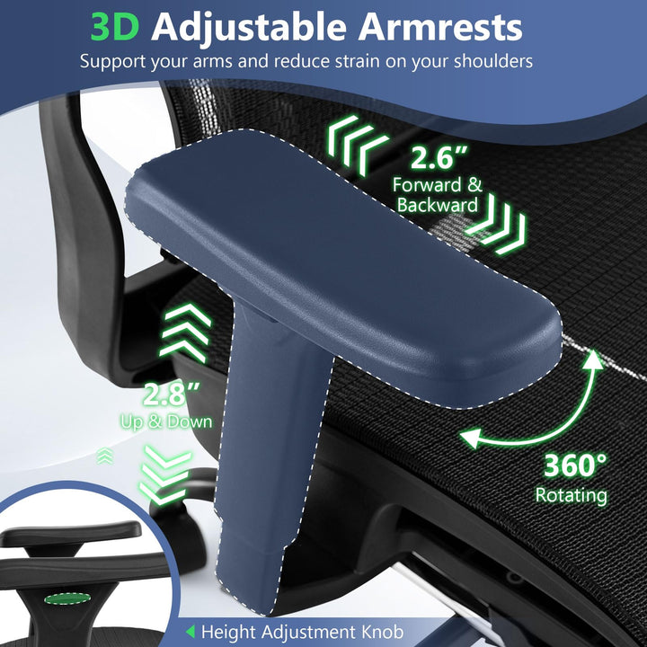 Giantex Mesh Office Chair, Ergonomic Desk Chair with Rotating Headrest