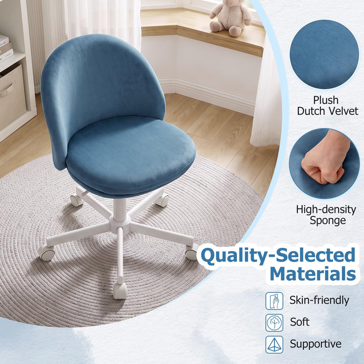 GIANTEX Small Office Chair | Ergonomic Vanity Chair with Low Back (1/2)