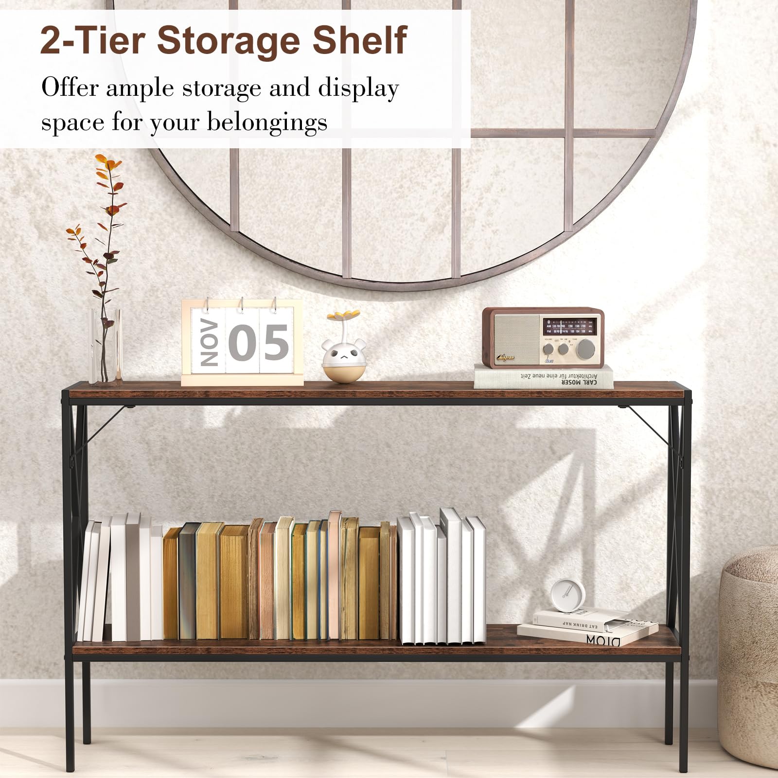 Giantex Narrow Entryway Table with Storage Shelf